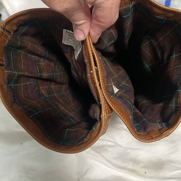 Sorel Women's Brown Firenzy Ruched NL1656-256 Leather Lace Up Winter Boots Sz 8 - Picture 7 of 14